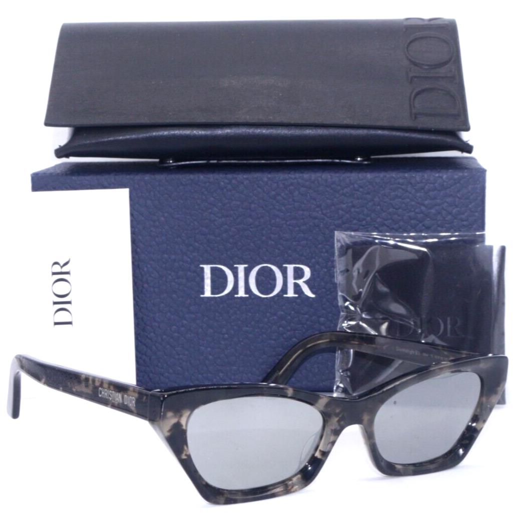 Christian Dior Midnight B1I 29A4 Black Marble W/grey Mirror Sunglasses 53-18