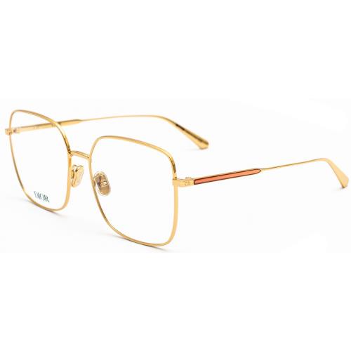 Christian Dior Gem Dioro SU A800 Gold Square Women`s Eyeglasses
