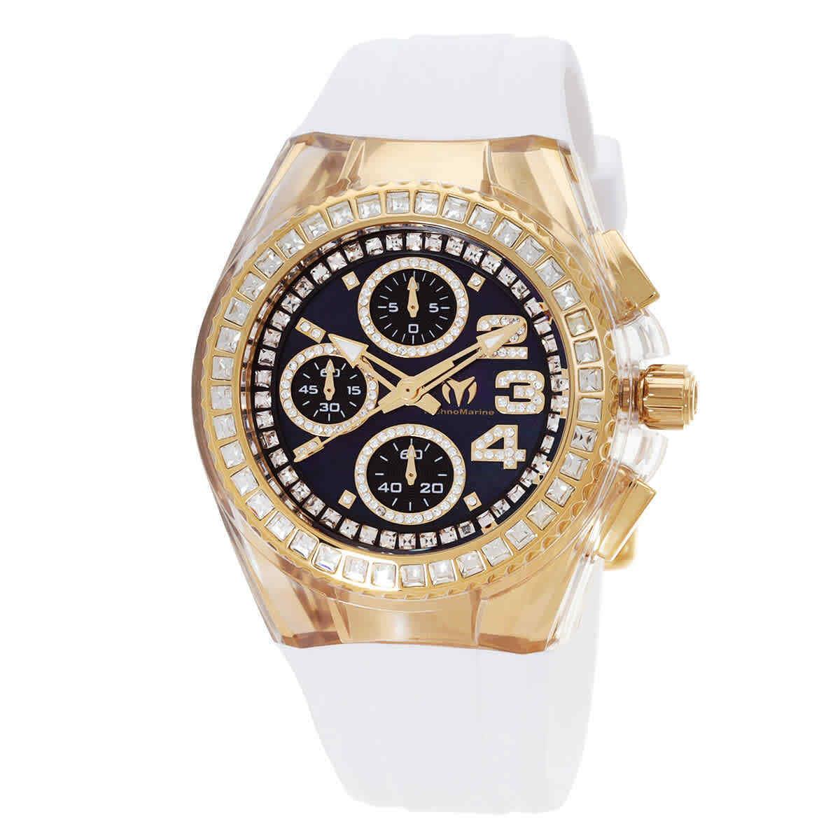 Technomarine Cruise Chronograph Quartz Crystal Black Dial Ladies Watch TM-121059