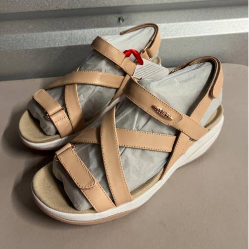 Mbt Women`s Peach Sheep Leather Adjustable Straps Kabuki Sandals - Size US 6