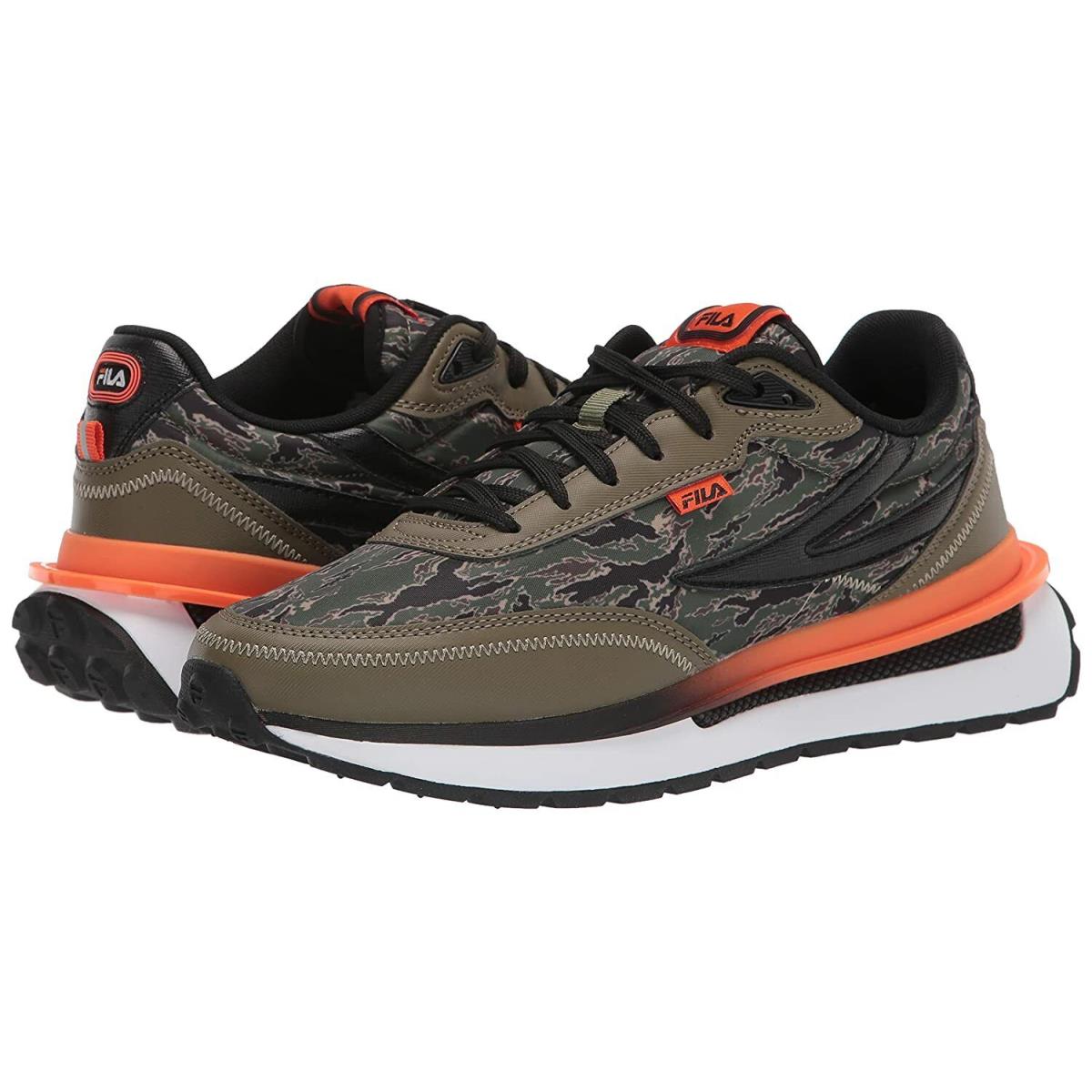 Men Fila Renno Camouflage Green Retro Edition Running Lace UP Sneakers