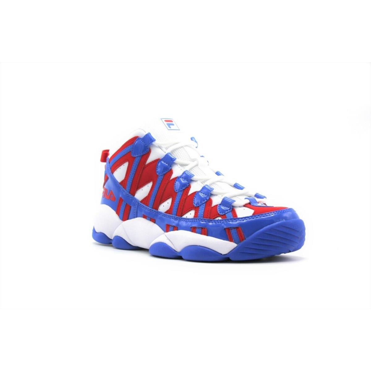 Men`s Fila Spaghetti Stackhouse Classic Limited Edition Basketball Sneakers - BLUE PATENT WHITE RED