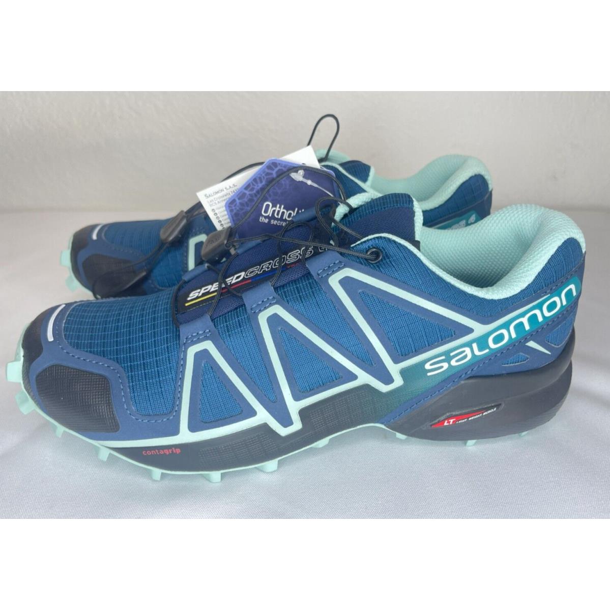 Salomon Women s Speedcross 4 Poseidon Eggshell Blue Trail Running Shoe Size 7.5