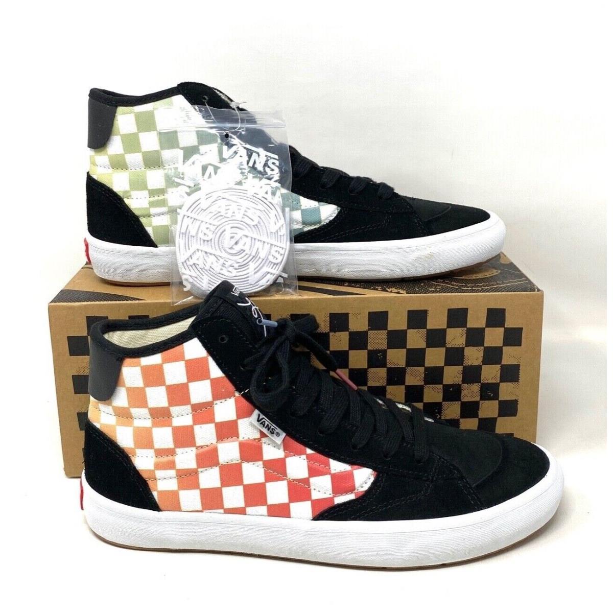 Vans The Lizzie High Top Checkerboard Multi Women Canvas Suede Size VN0A4BX1BML