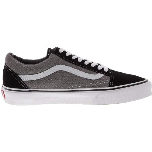 Vans Unisex Old Skool Classic Skate Shoes - Black/Pewter