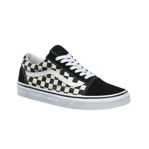 Vans Old Skool Primary Check Black White Classic Skate Lace Up Suede Sneaker