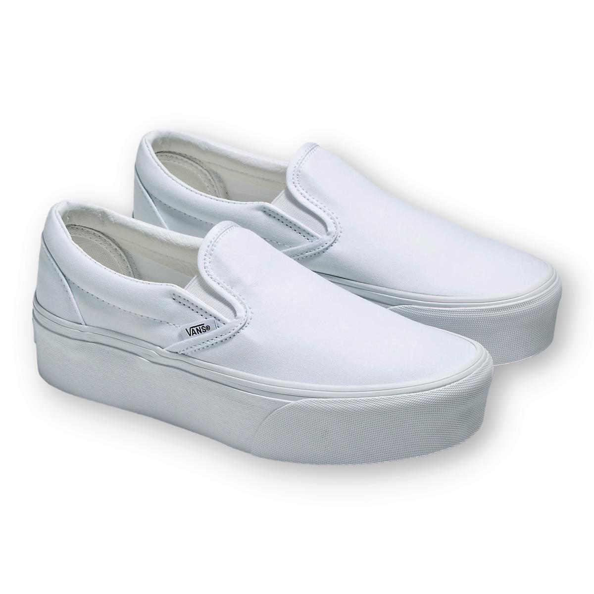 Vans Women`s Classic Slip-on Stackform Canvas Sneakers True White - VN0A7Q5RW00