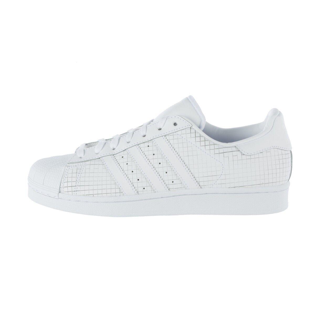 Adidas Originals Men`s Superstar Scored Leather White/white AQ8334 Sz 8 - 11.5 - White/White