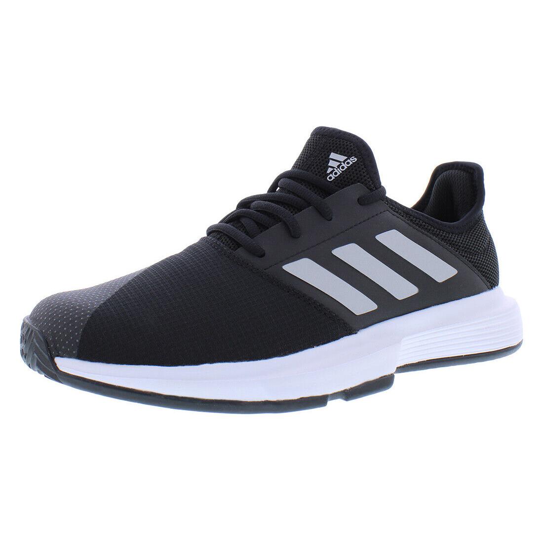 Adidas Gamecourt Mens Shoes - Core Black/Metallic Silver/Cloud White, Main: Black