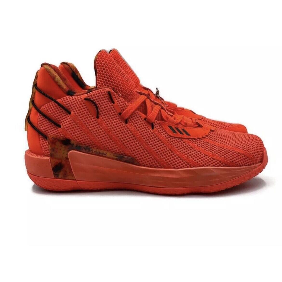 Adidas Dame 7 Gca Mens Sz 7.5-8 Basketball Shoe Red Black Athletic Sneaker