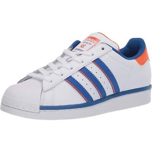 Adidas Originals Men`s Superstar Sneakers White/Blue/Orange