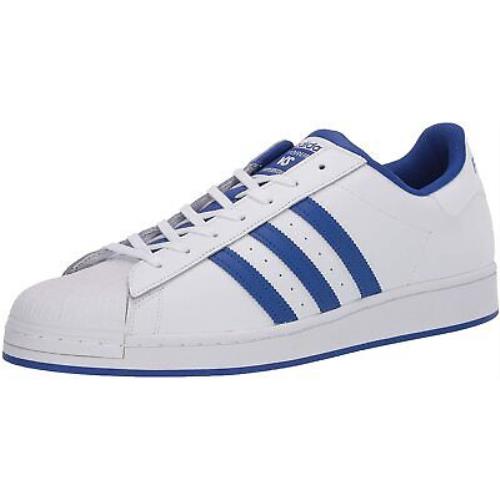 Adidas Originals Men`s Superstar Sneakers White/Bold Blue/Granite