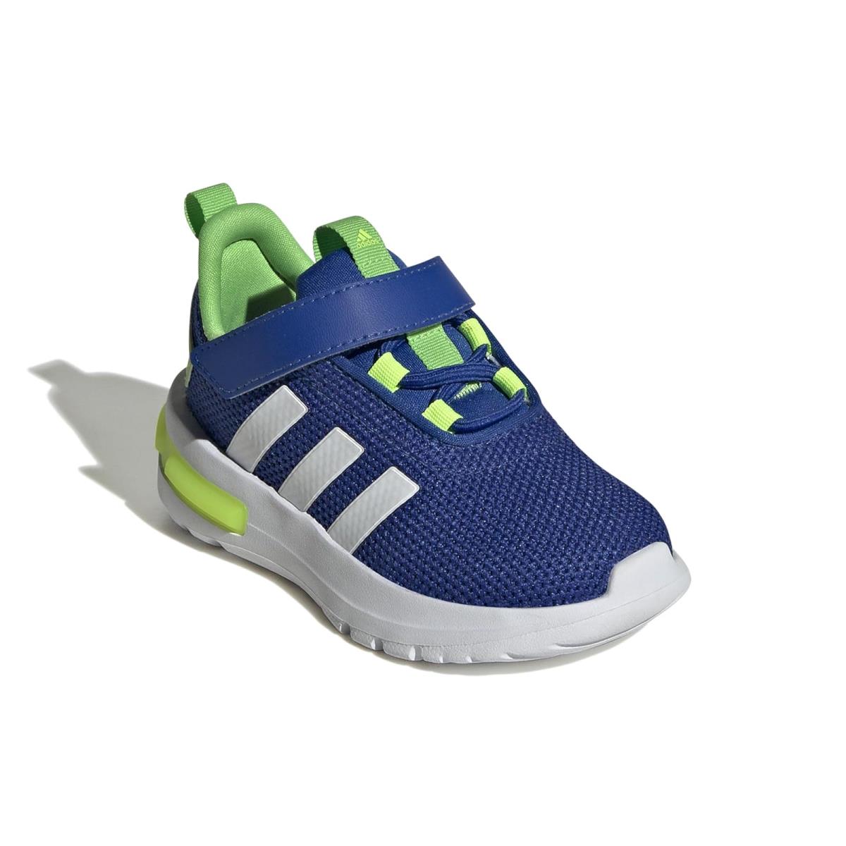 Boy`s Sneakers Athletic Shoes Adidas Kids Racer TR23 Infant/toddler Team Royal Blue/White/Lucid Lime