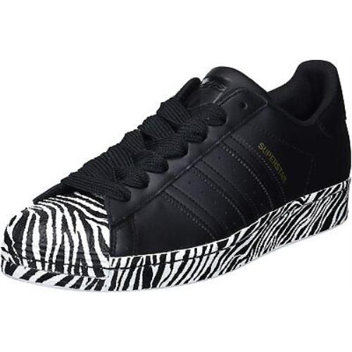 Adidas Originals Women`s Superstar Sneakers Core Black/Gold Metallic/White