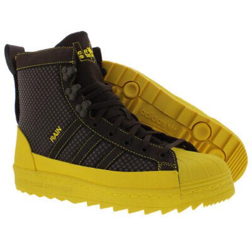 Adidas Superstar Boot High Hbe Mens Shoes - Dark Brown/Dark Brown/Yellow, Main: Brown