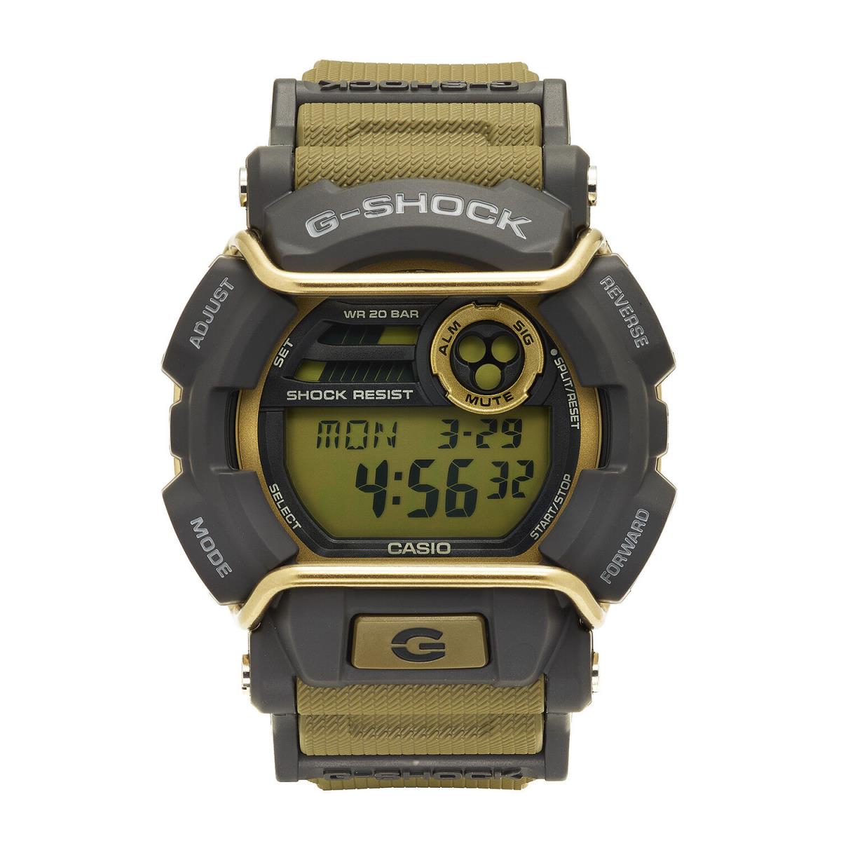 Casio G-shock Men`s Quartz World Time Gray Accent Green Resin 50mm Watch GD400-9