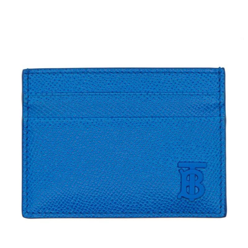 Burberry Sandon TB Card Case Wallet Blue Leather