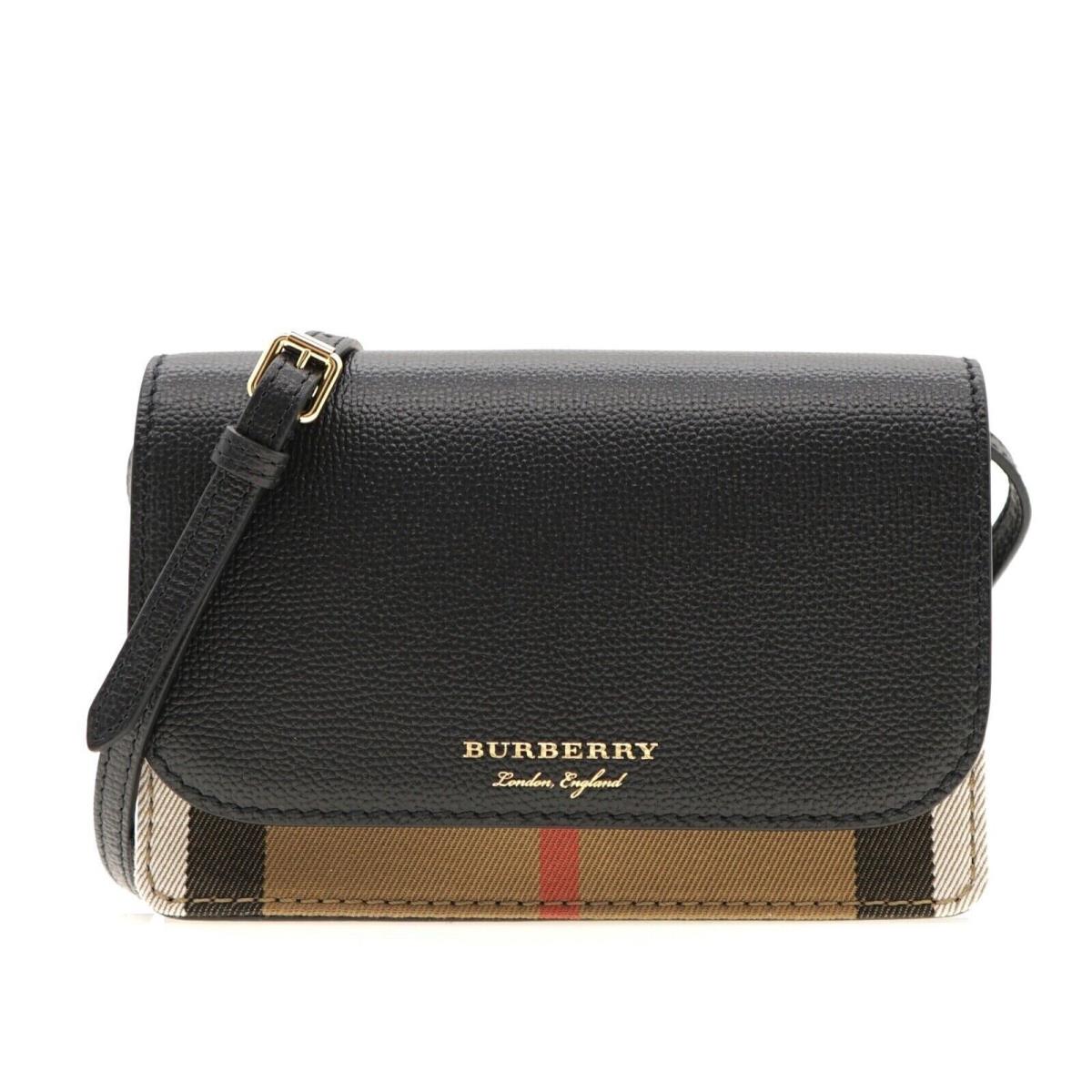 Burberry Crossbody Hampshire House Check Derby Black 80628091