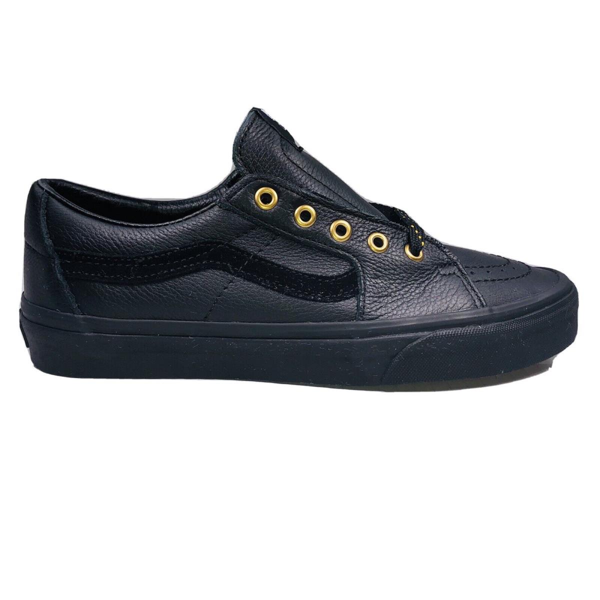 Vans SK8 Low Mens Size 8.5 Vault Leather Black Gold Skateboarding Sneakers
