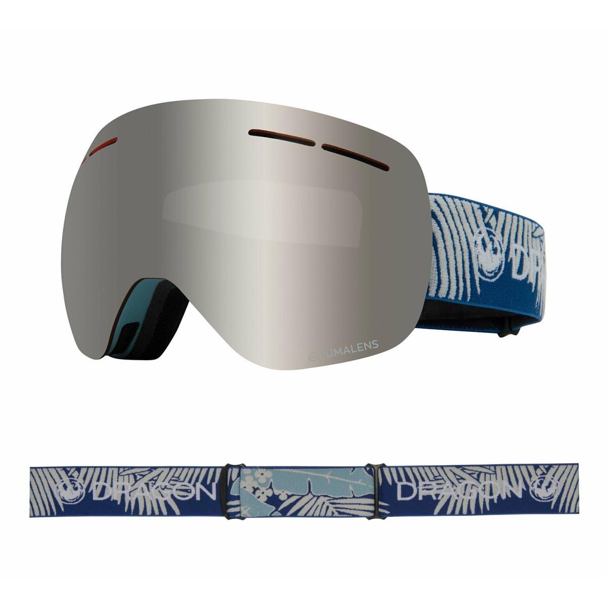 Dragon Alliance X1S Bonus Goggles Woven Palms / Luma Lens Silver + Flash Blue