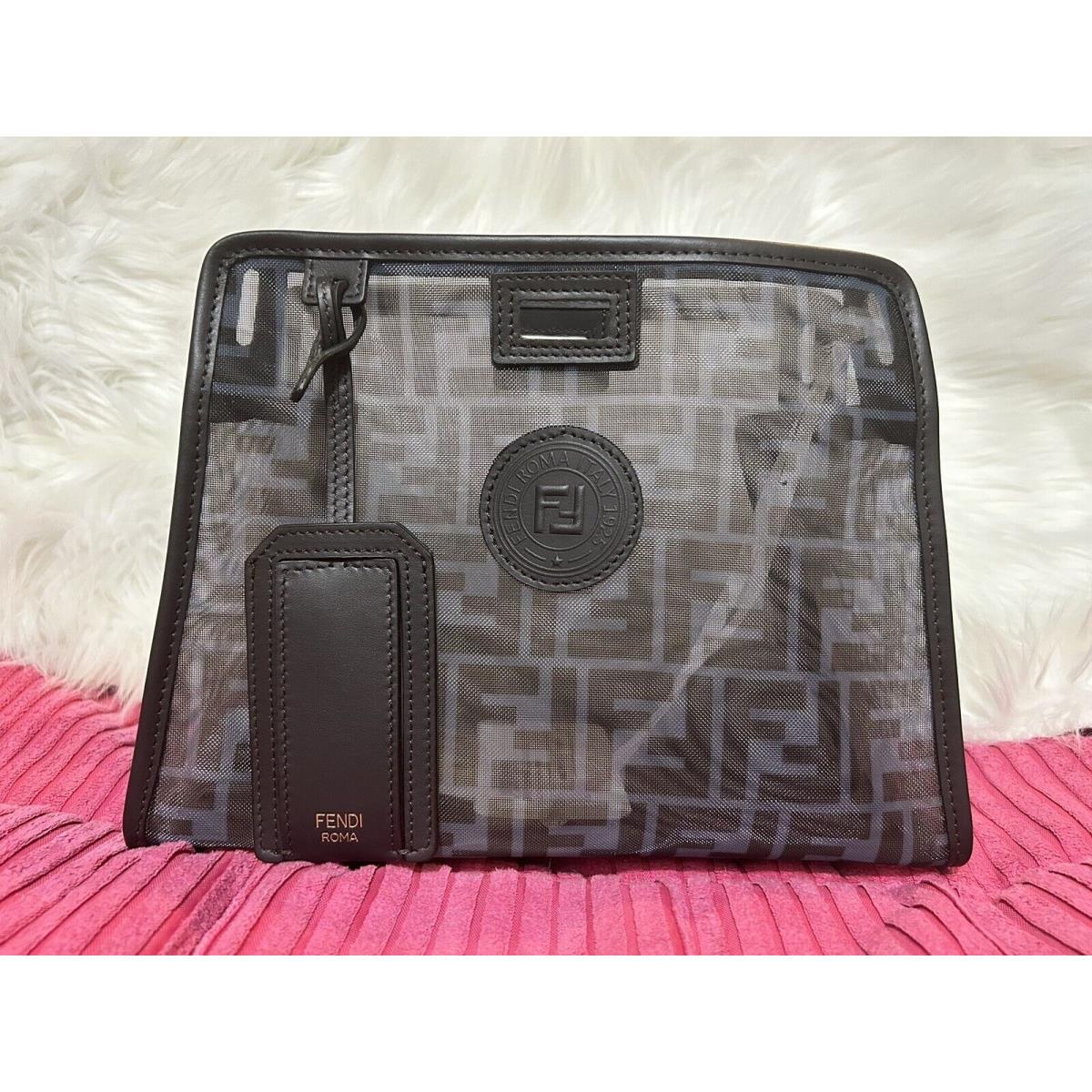 Fendi Peekaboo Defender Zucca Coated Canvas Mini Size Black