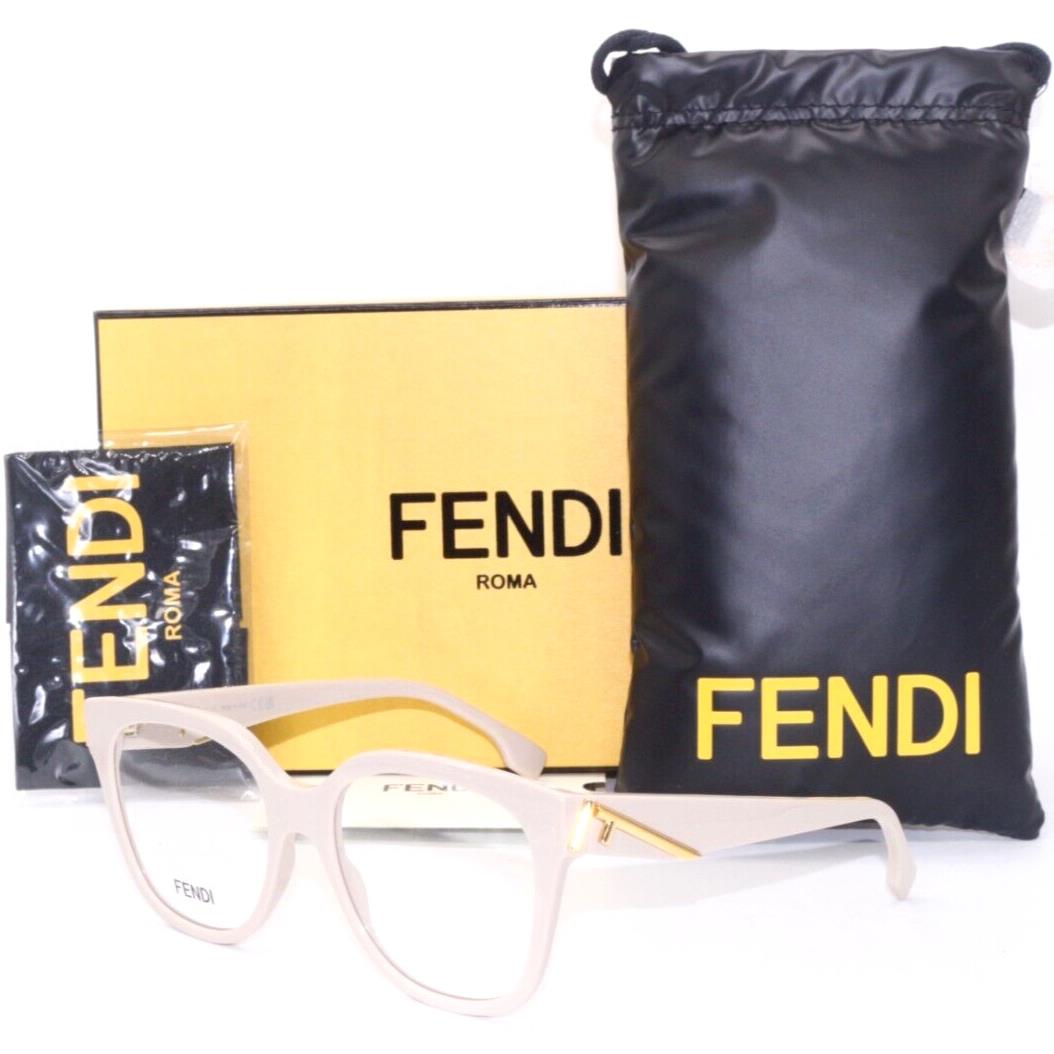 Fendi FE 50064I 025 Ivory Gold Designer Frames Eyeglasses 54-18