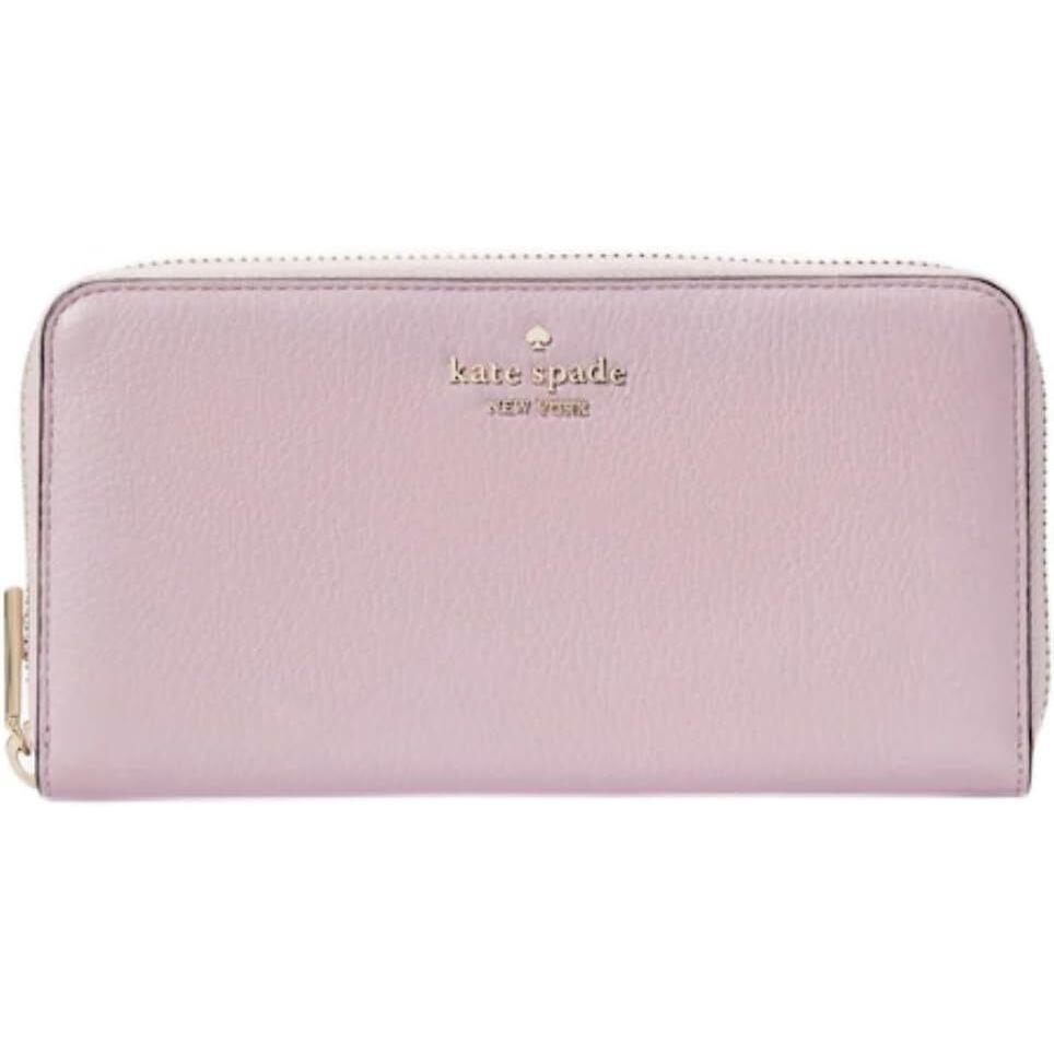 New Kate Spade Large Continental Wallet Pebbled Leather Quartz Pink Zip