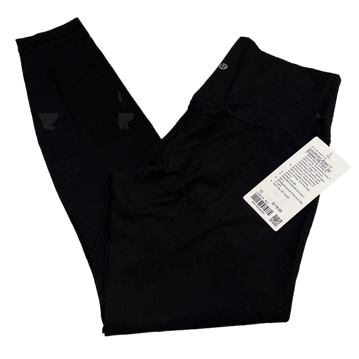 Lululemon Align Ribbed HR Pant 28 Size 12 Black LW5EU7S