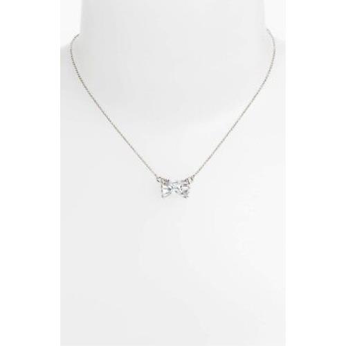 Kate Spade York LE Soir Crystal Bow Pendant Necklace