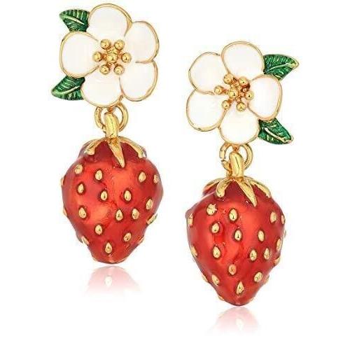 Kate Spade Strawberry Earrings Picnic Perfect Strawberry Blossom