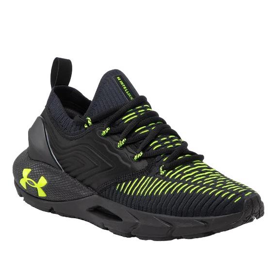 Under Armour Mens Tennis Shoe Black Green UA Hovr Phantom 2 Inknt 3024154-008 - Black