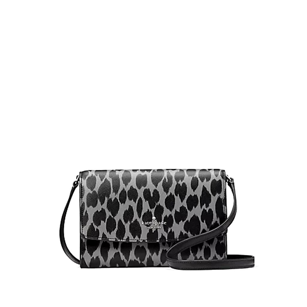 Kate Spade New York Perry Grey Multi Spotted Animal Printed Crossbody KE746