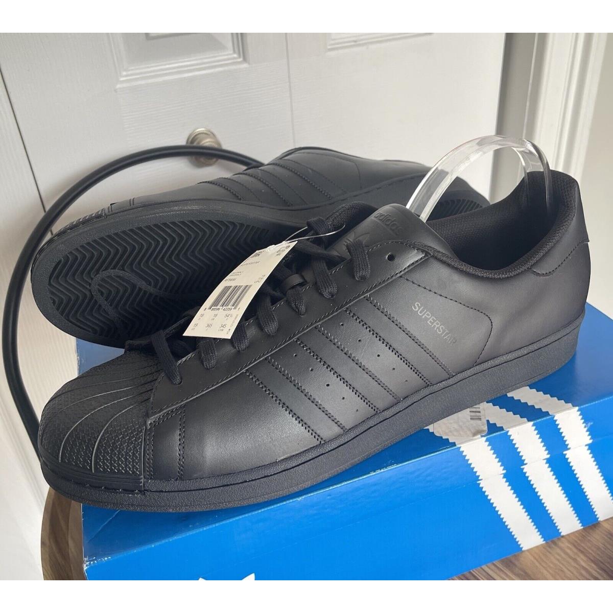 Adidas Originals Mens 19 Superstar Sneakers Black on Black Basketball Shoes