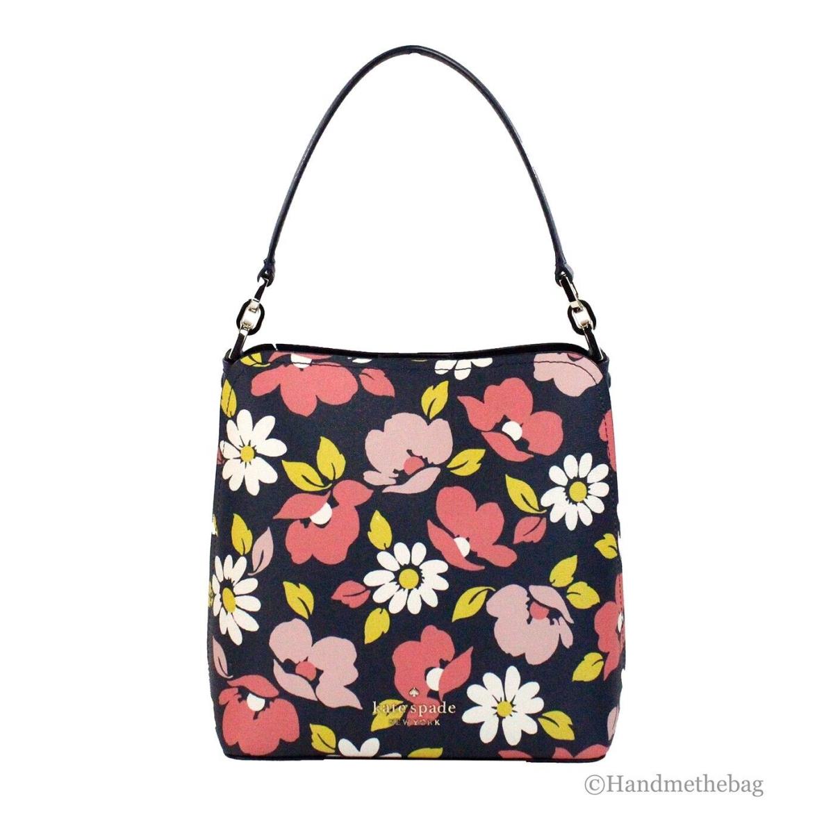 Kate Spade Darcy Road Trip Small Floral Print Leather Bucket Crossbody Handbag