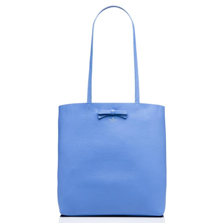 Kate Spade Soft Leather Shopping Tote Handbag Blue Khk