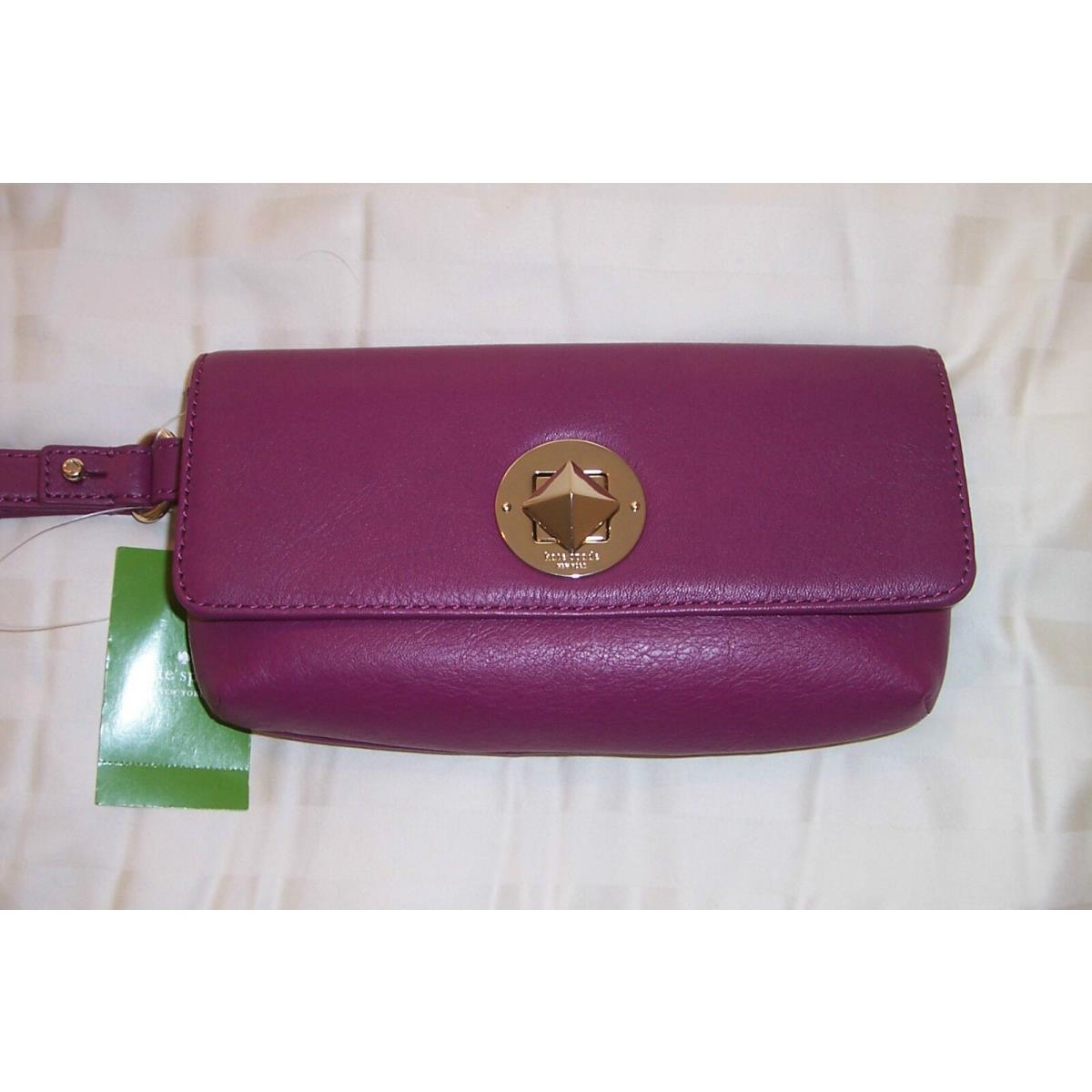 Kate Spade Chrystie Street Evan Wristlet Moody Plum Leather WLRU1868