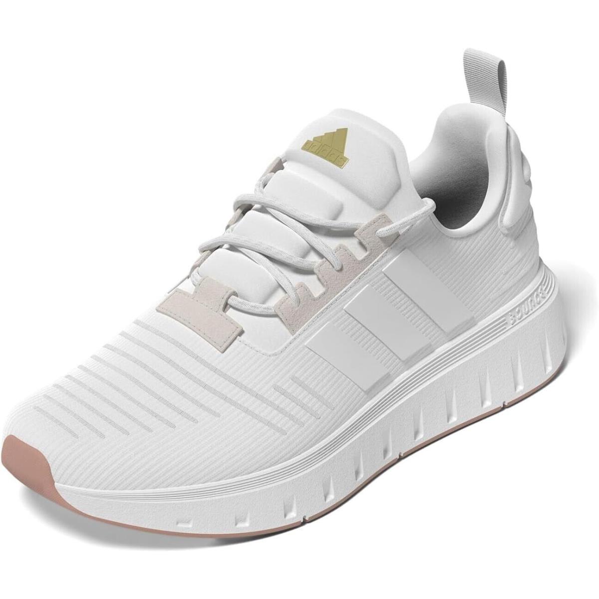 Adidas Womens Swift Run23 Running Shoe White/gold Metallic Size 8 US