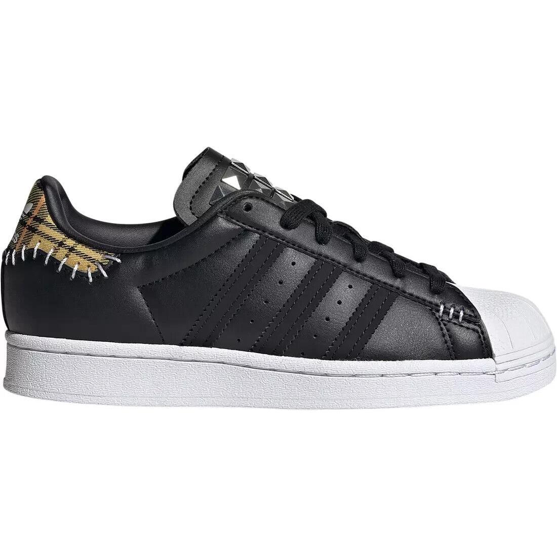 Adidas N7362 Kids Superstar J Sneaker Core Black/team Gold Size 3.5 - Black/Team Gold