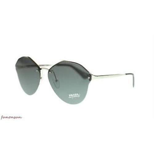 Prada Womens Sunglasses PR64TS Round Metal Frame 66mm Silver/grey