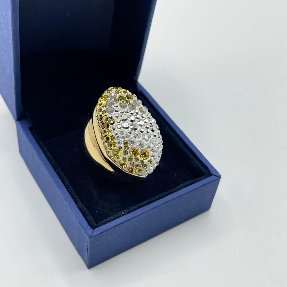 Swarovski Kinshasa Gold Ring with Yellow and Clear Crystals