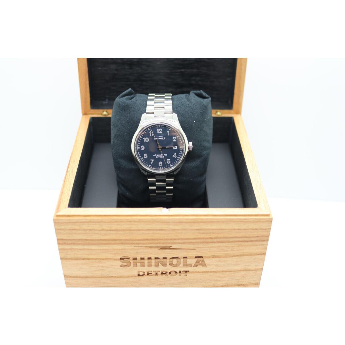 Shinola The Vinton Midnight 38mm Blue Dial Stainless Steel Watch S0120161945