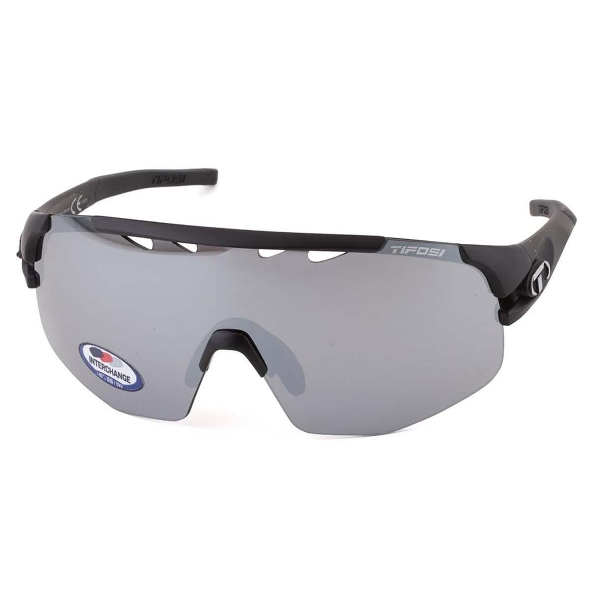 Tifosi Optics Sledge Lite Sunglasses Matte Black - Smoke/AC Red/Clear