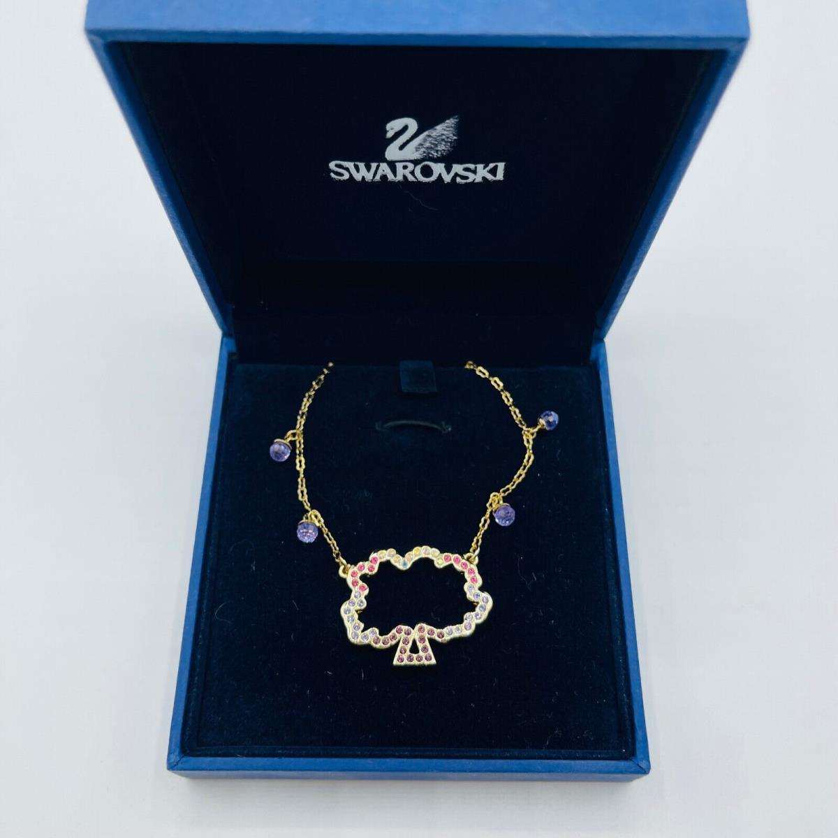Swarovski Gold Jeweled Pink and White Tree Necklace with Chain 993774