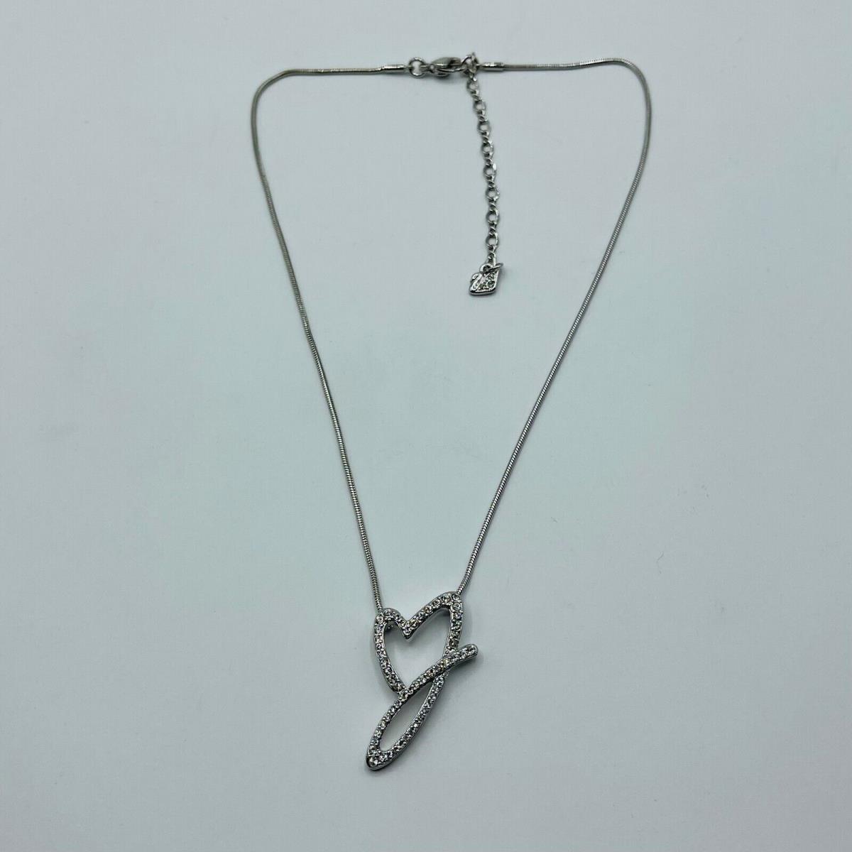 Swarovski Women`s Jewel Encrusted Silver Heart Necklace 884645