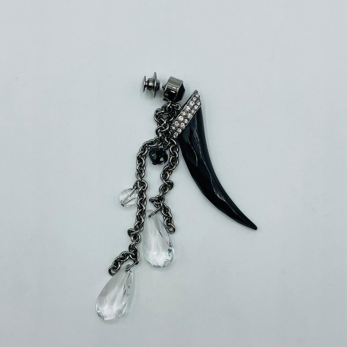 Swarovski Chill Black Long Tooth Crystal Brooch Pin 894903