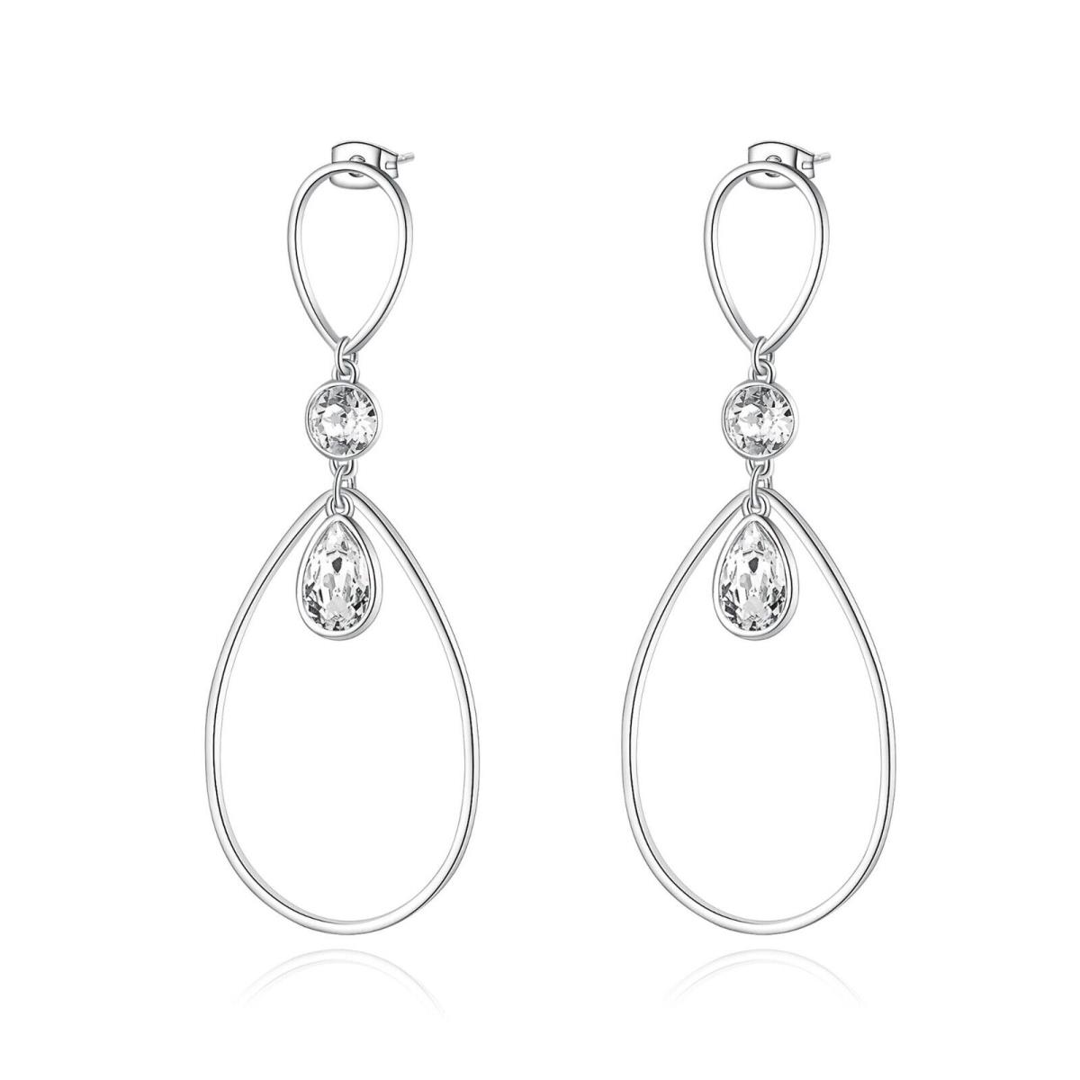 Gorgeous Brosway Destiny Stainless Steel Drop Earring Made w/ Swarovski Crystal