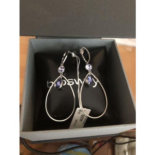 Gorgeous Brosway Destiny Stainless Steel Drop Earring Made w/ Swarovski Crystal