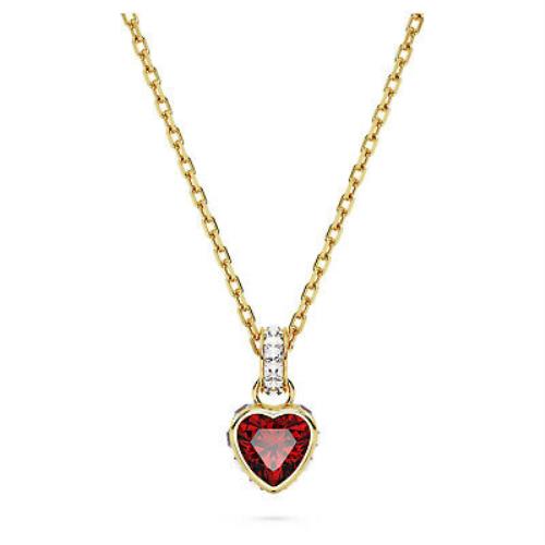 Swarovski Zirconia Stilla Pendant Heart Red Gold-tone Plated 5648750