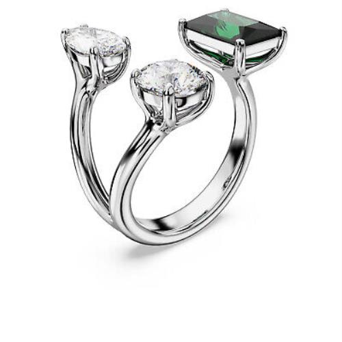 Swarovski Mesmera Open Ring Green Silver-tone Finish 5676972 Size 55/M/7