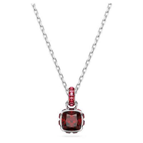 Swarovski Birthstone Pendant Square Cut January Red Rhodium Plated 5651709